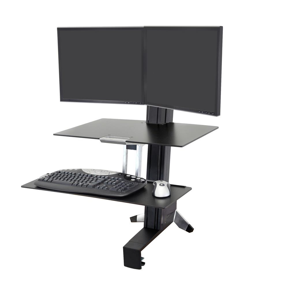 ERGOTRON WORKFIT-S DUAL-LD W/SURF KYBD-TRAY BLK